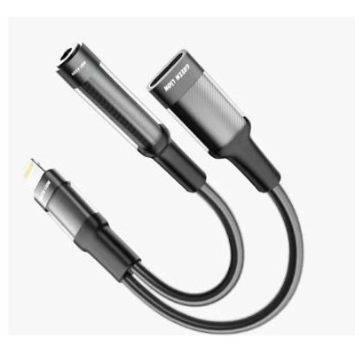 ایرفون 2در1 وآداپتورشارژ لایتنینگ به لایتنیگ گرین لاین