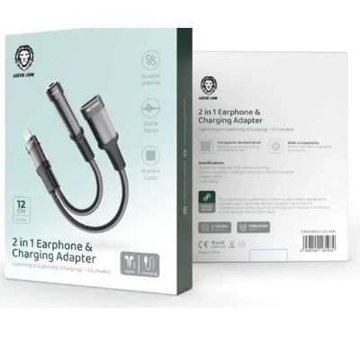 ایرفون 2در1 وآداپتورشارژ لایتنینگ به لایتنیگ گرین لاین - تصویر 2