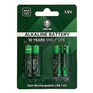 پک 4 عددی باتری نیم قلمی گرین لاین Green Lion Alkaline AAA Battrey