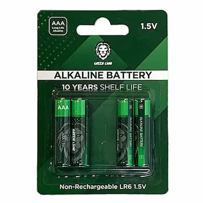 پک 4 عددی باتری نیم قلمی گرین لاین Green Lion Alkaline AAA Battrey