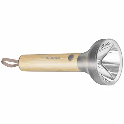 چراغ قوه چوبی پرودو مدل Porodo Lifestyle Birch 300 Wooden LED Flashlight