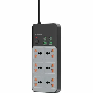 چندراهی برق پرودو مدل Porodo 3000W | 6AC Universal Power Strip with 6 USB Ports