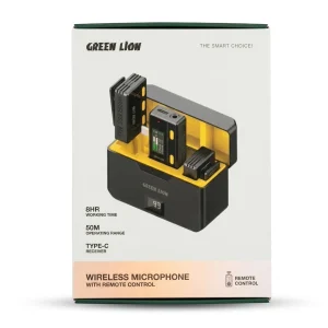 جعبه میکروفون بی سیم GREEN LION با ریموت کنترل و کیس شارژ