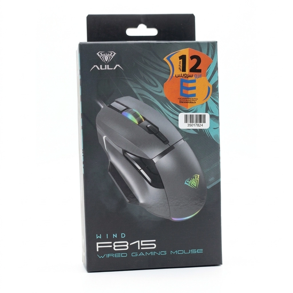 ماوس گیمینگ AULA WIND F815 سیمی، RGB، مناسب بازی حرفه_ای