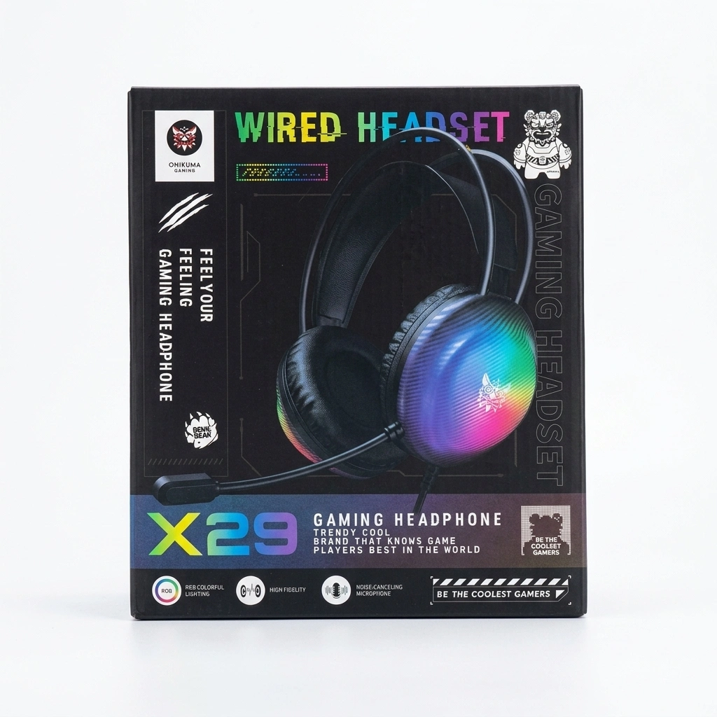 هدست گیمینگ ONIKUMA X29 RGB، میکروفون نویزکنسلینگ، صدای باکیفیت